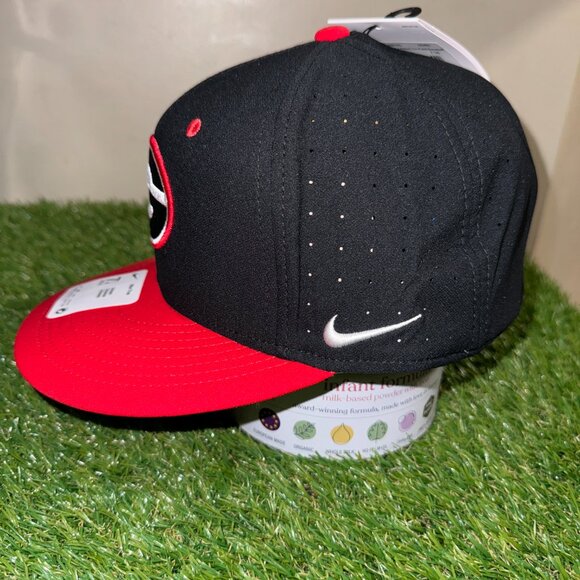 Nike UGA Dawgs Georgia Bulldogs Baseball Team Issued Fitted Cap Hat Black - Picture 4 of 15